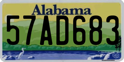 AL license plate 57AD683
