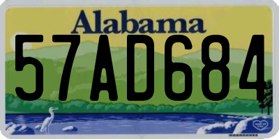 AL license plate 57AD684