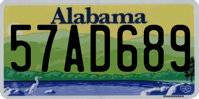 AL license plate 57AD689