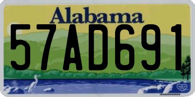 AL license plate 57AD691