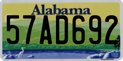 AL license plate 57AD692