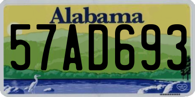AL license plate 57AD693