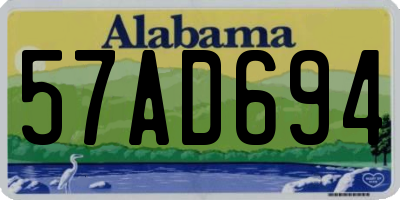 AL license plate 57AD694