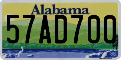 AL license plate 57AD700