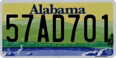 AL license plate 57AD701