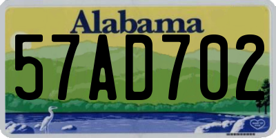 AL license plate 57AD702