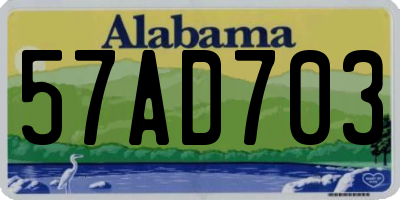 AL license plate 57AD703