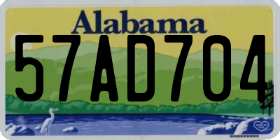 AL license plate 57AD704