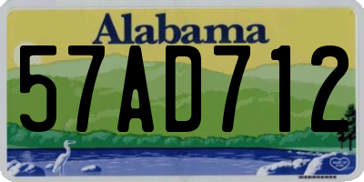 AL license plate 57AD712