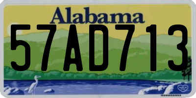 AL license plate 57AD713