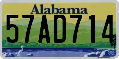 AL license plate 57AD714