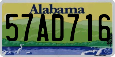 AL license plate 57AD716
