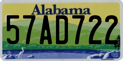 AL license plate 57AD722