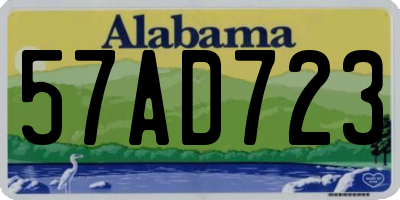 AL license plate 57AD723