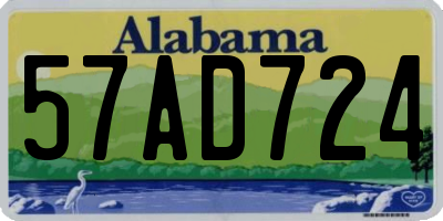 AL license plate 57AD724