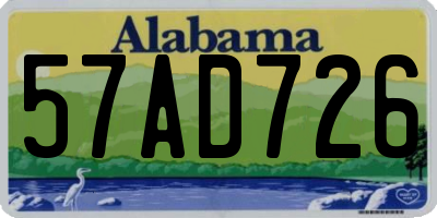 AL license plate 57AD726