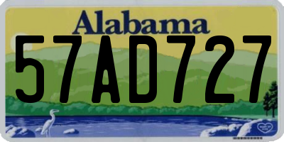 AL license plate 57AD727
