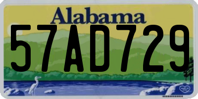 AL license plate 57AD729