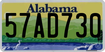 AL license plate 57AD730