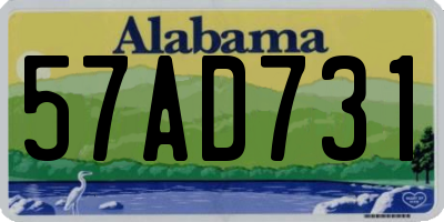 AL license plate 57AD731