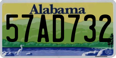 AL license plate 57AD732