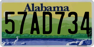 AL license plate 57AD734