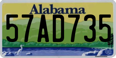 AL license plate 57AD735
