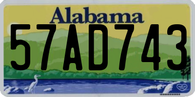 AL license plate 57AD743