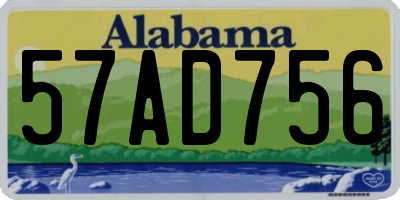 AL license plate 57AD756