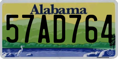 AL license plate 57AD764