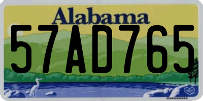 AL license plate 57AD765