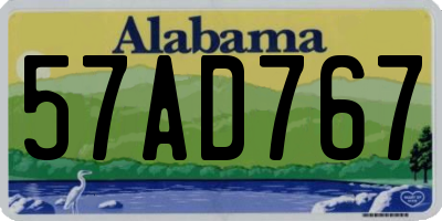 AL license plate 57AD767