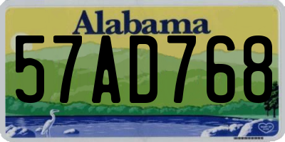 AL license plate 57AD768