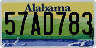 AL license plate 57AD783