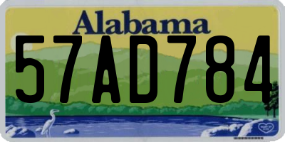 AL license plate 57AD784