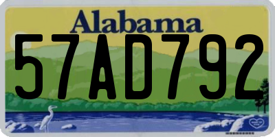 AL license plate 57AD792