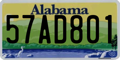 AL license plate 57AD801
