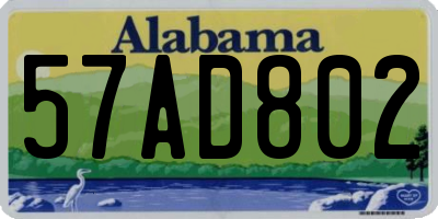 AL license plate 57AD802