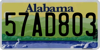 AL license plate 57AD803