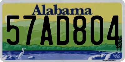 AL license plate 57AD804