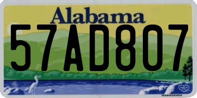 AL license plate 57AD807
