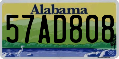 AL license plate 57AD808
