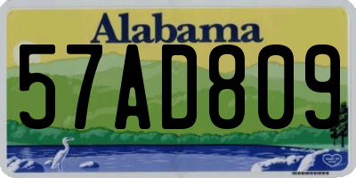 AL license plate 57AD809