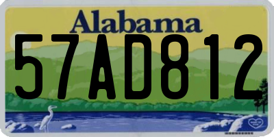 AL license plate 57AD812