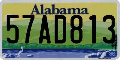 AL license plate 57AD813