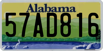 AL license plate 57AD816