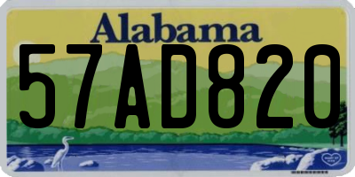 AL license plate 57AD820