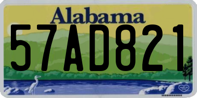 AL license plate 57AD821