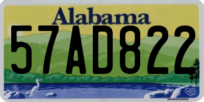 AL license plate 57AD822