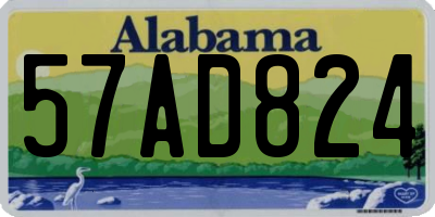 AL license plate 57AD824